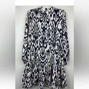 Rachel Zoe Navy and White Patterned Blouse